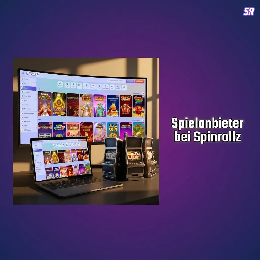 Spinrollz Spielanbieter – Logos von Pragmatic Play, NetEnt, Play'n GO und weiteren Top-Softwareentwicklern.