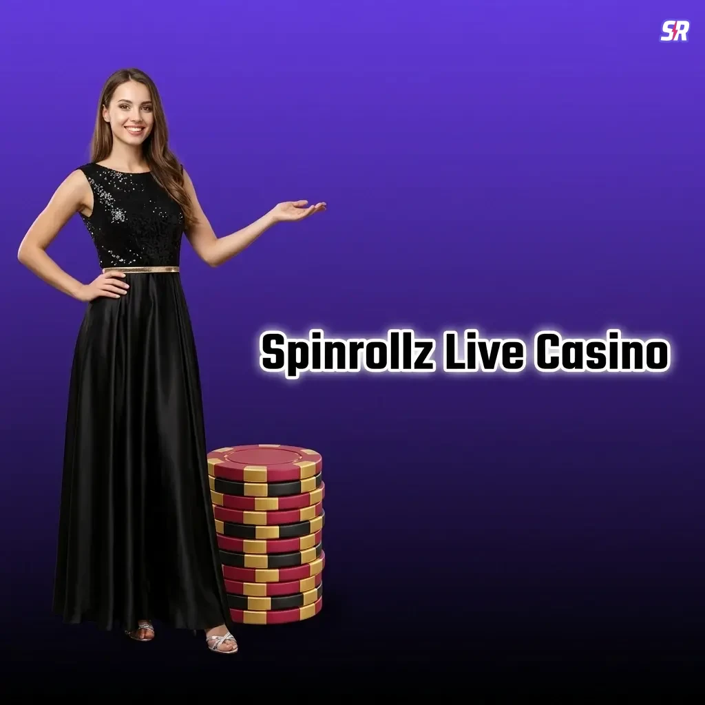 Spinrollz Live Casino mit professionellen Dealern, Live-Roulette, Blackjack, Baccarat und Game-Shows per Video-Stream.