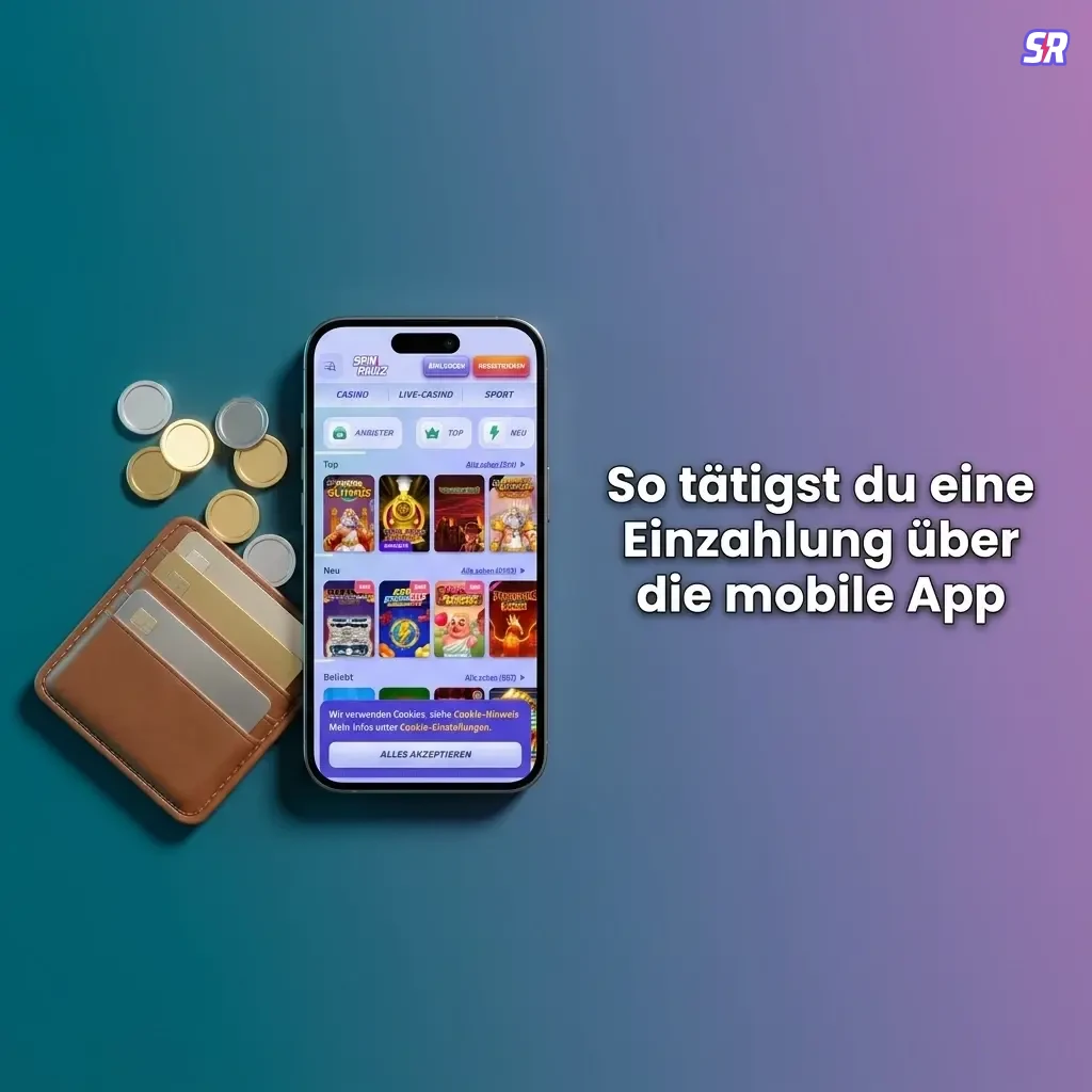 Spinrollz mobile App Einzahlung – Schritt-für-Schritt Anleitung für schnelle Einzahlungen ab 10 EUR.