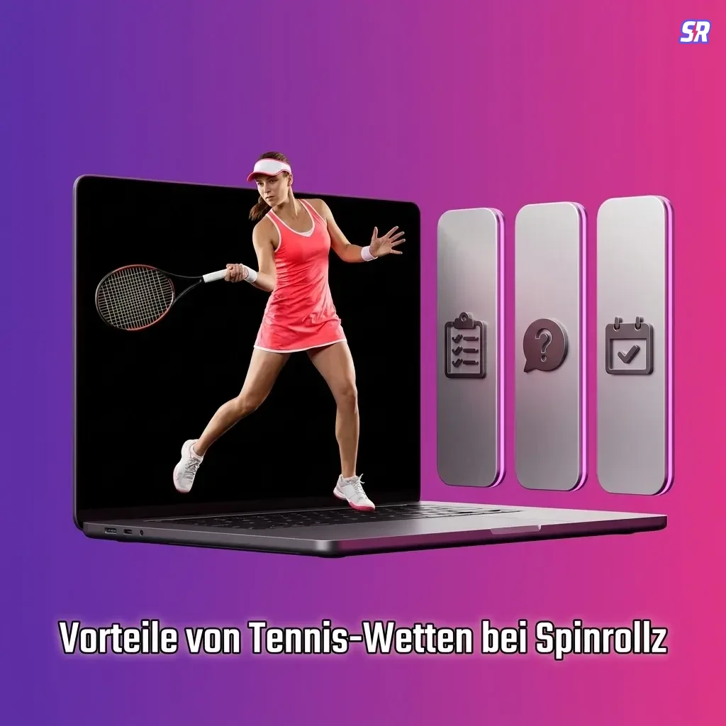 Vorteile von Tennis-Wetten bei Spinrollz: breite Marktauswahl, Live-Wetten, faire Quoten und deutsche Lizenz.