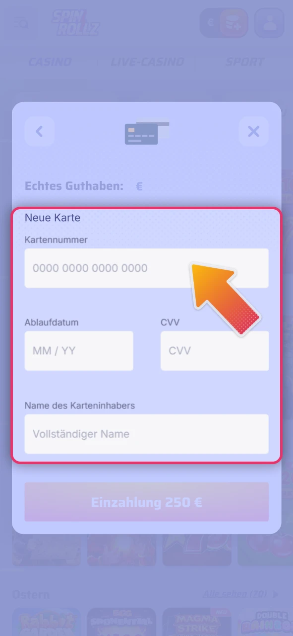 Kontrollieren Sie alle Zahlungsdaten auf der offizielle Spinrollz Plattform sorgfältig.